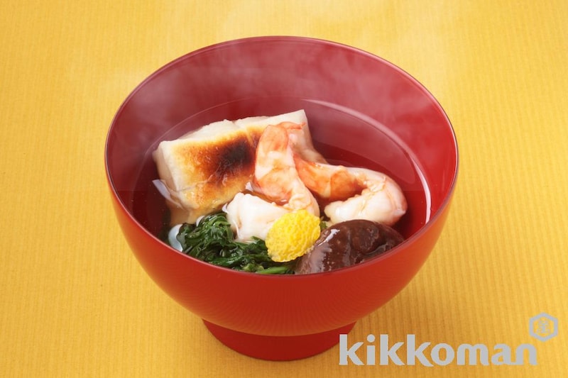 海老くずうちと春菊の雑煮(賛否両論 笠原氏)