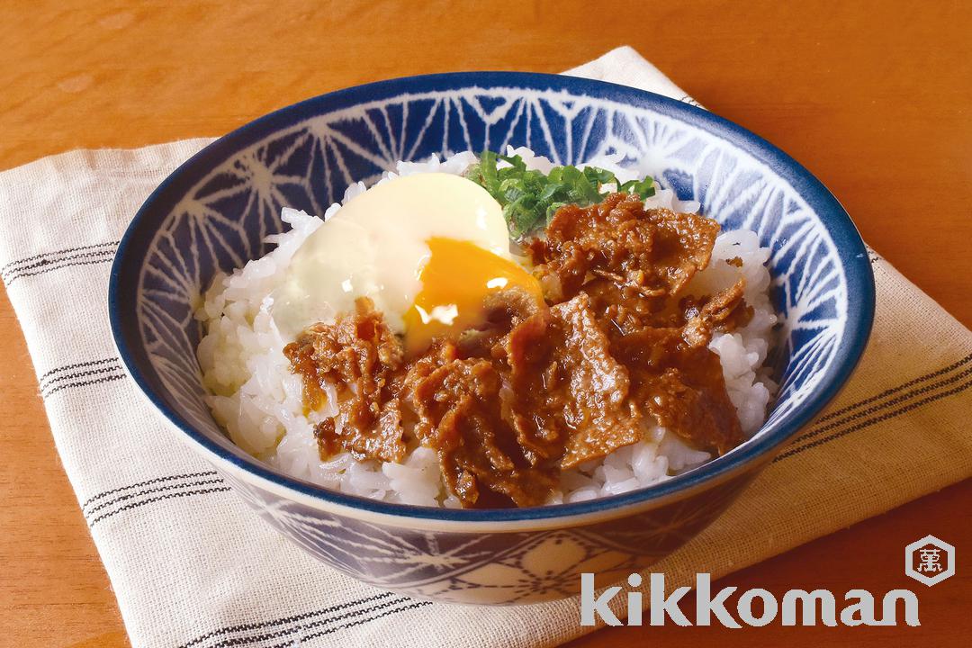 牛だし肉玉丼（温玉のせ・具麺アレンジ）