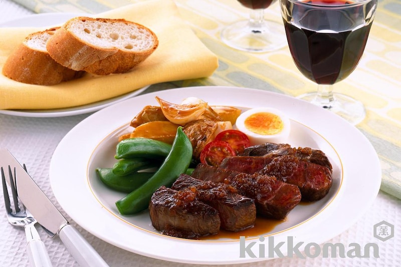 春野菜の彩りステーキ(ステーキしょうゆ使用)