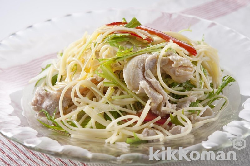 和風サラダスパゲッティ【豚肉でボリューミー】