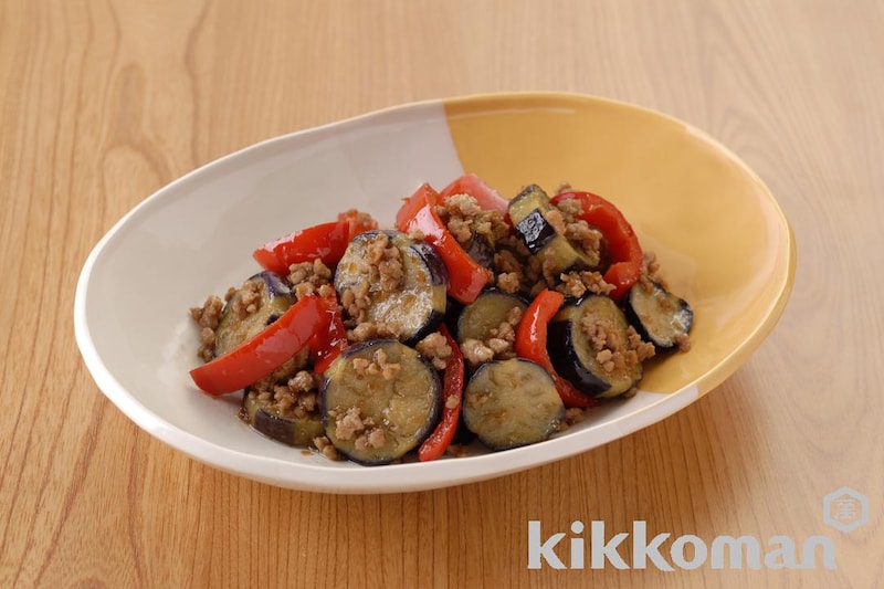 なすとひき肉の生姜炒め(生姜焼のたれ使用)【味つけ簡単】