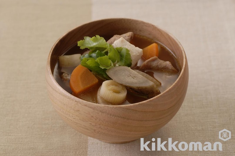 しょうがけんちん汁(生姜焼のたれ使用)
