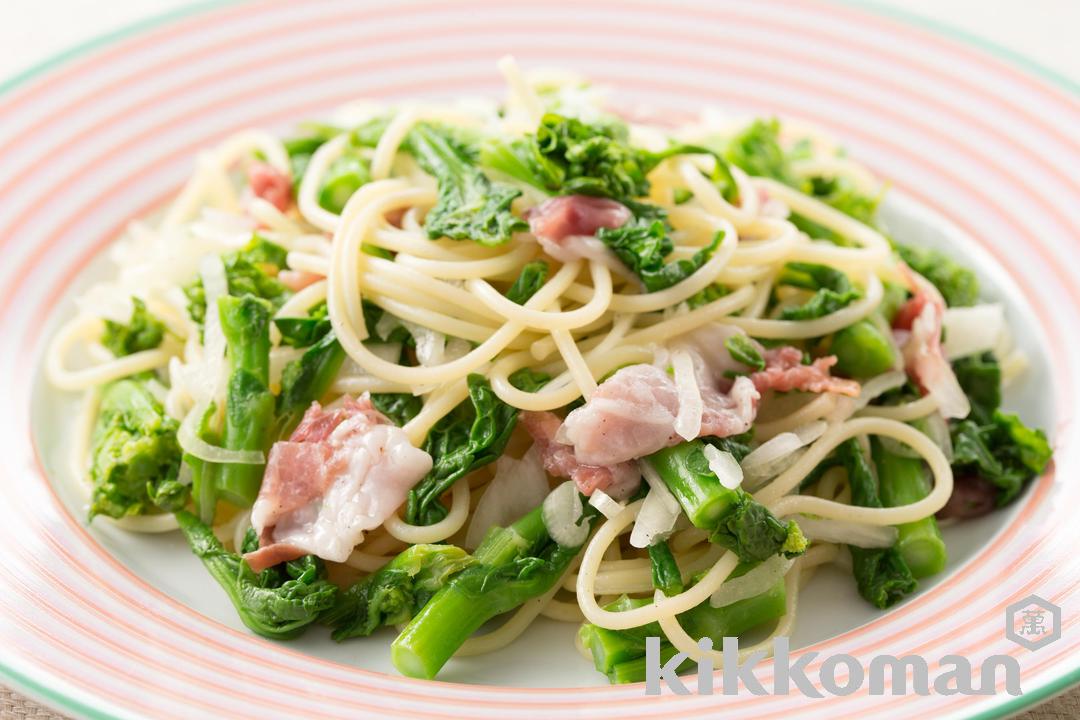 菜の花と生ハムのパスタ