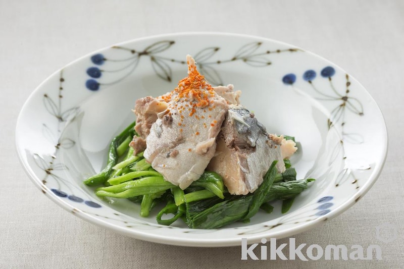 にらとサバ缶(鯖缶)の和え物【しょうゆとごま油でクセになる人気味】