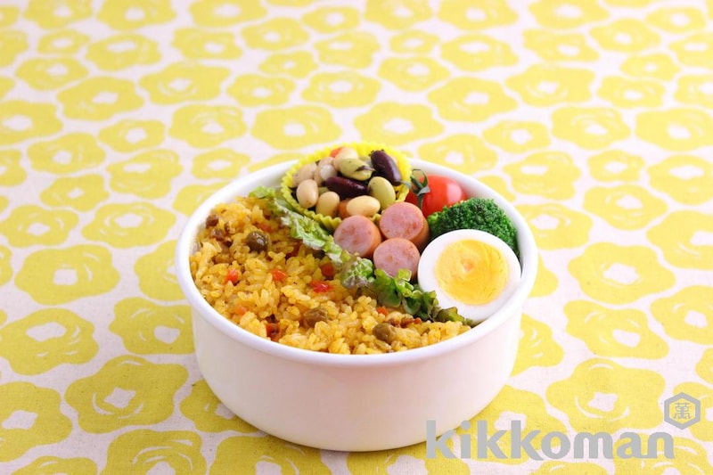 混ぜるだけ簡単!ドライカレー弁当(洋ごはんつくろ使用)