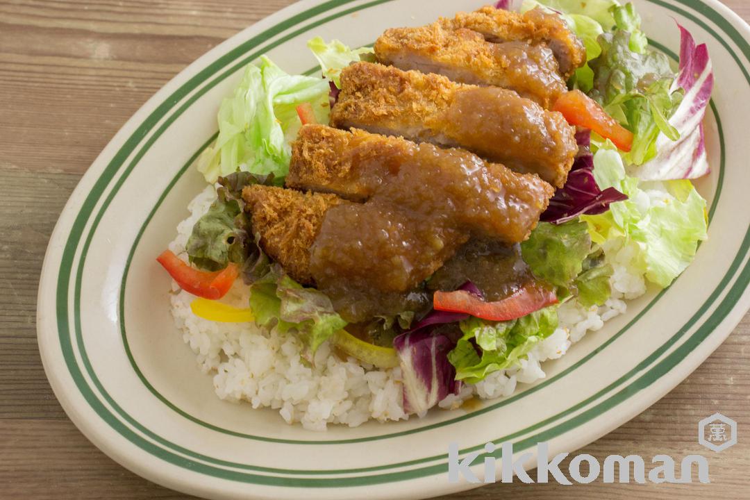 野菜たっぷりサラダ風おろしカツ丼