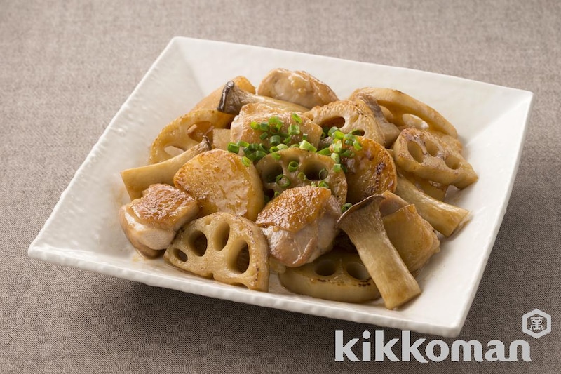 根菜と鶏肉のだし照り焼き【れんこん・長いも・エリンギ】