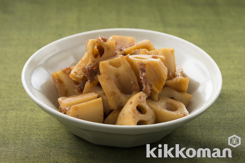 れんこん(蓮根)のおかかしょうゆ煮【定番人気・甘辛味の煮物】