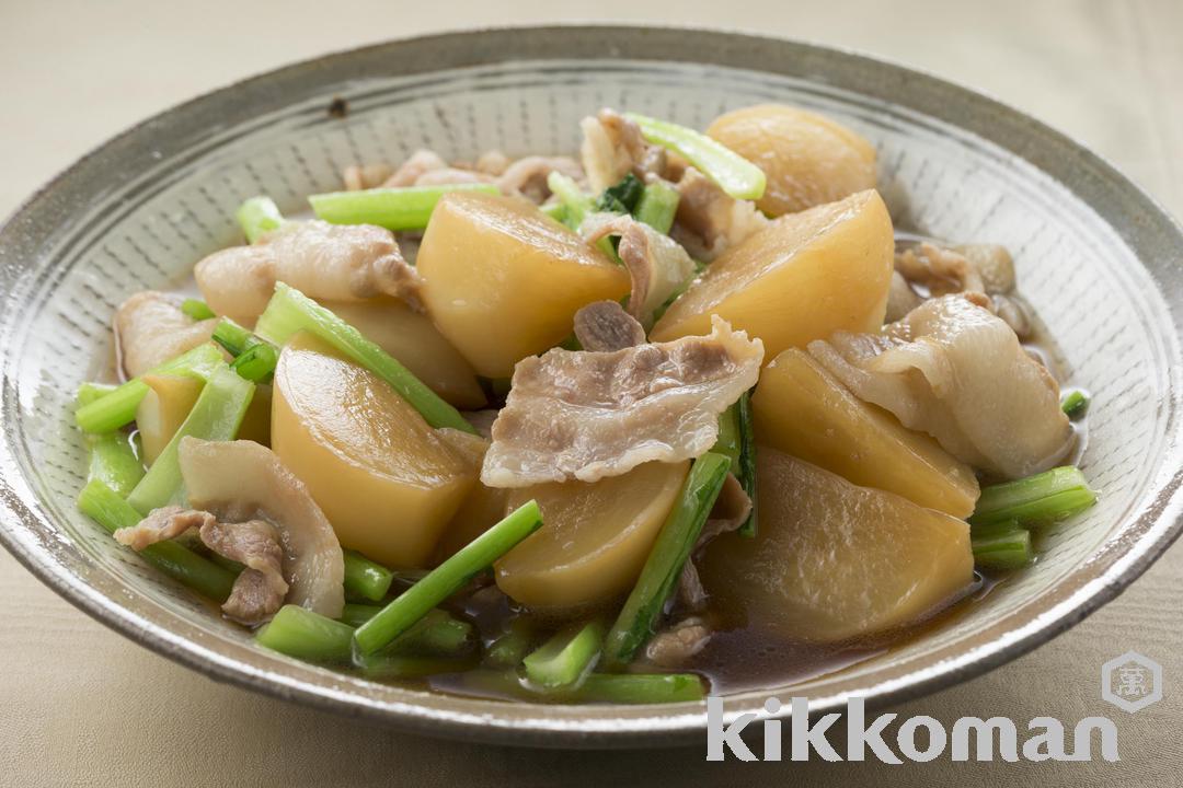 かぶと豚バラ肉のさっと煮【人気の和風甘辛味煮込み】