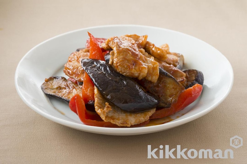 なすと豚肉のケチャップ炒め