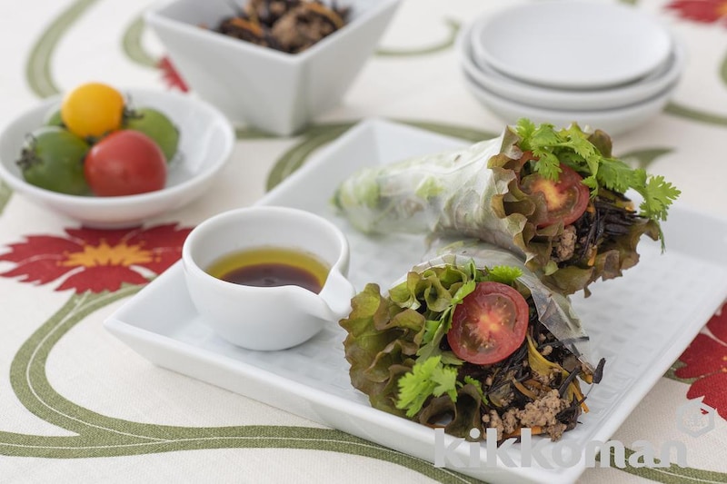 ひき肉ひじきの生春巻き(TEMAKI)