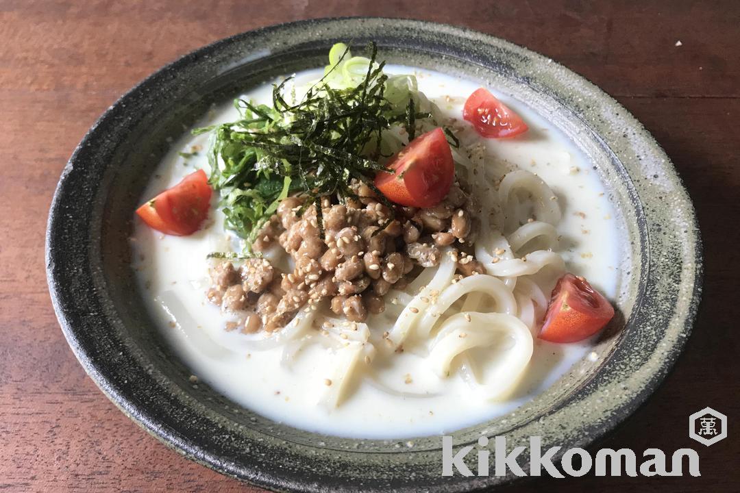 レンジで！ぶっかけ豆乳だし納豆うどん（山本ゆりさん）