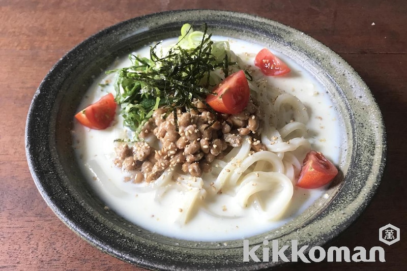 レンジで!ぶっかけ豆乳だし納豆うどん(山本ゆりさん)