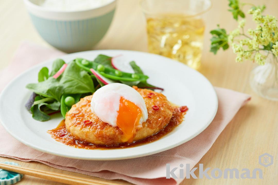 しょうが風味の豆腐ハンバーグ　香味しょうゆダレ