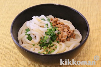 いかと納豆のぶっかけうどん