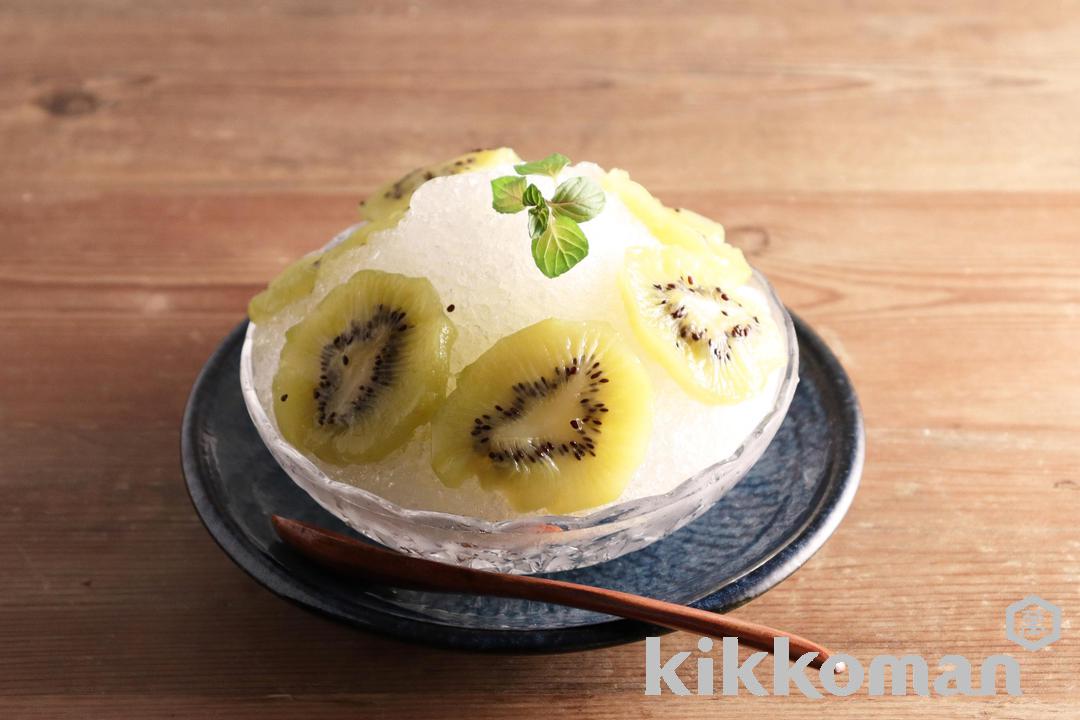 レンジでつくる キウイのみりんコンポート かき氷アレンジ