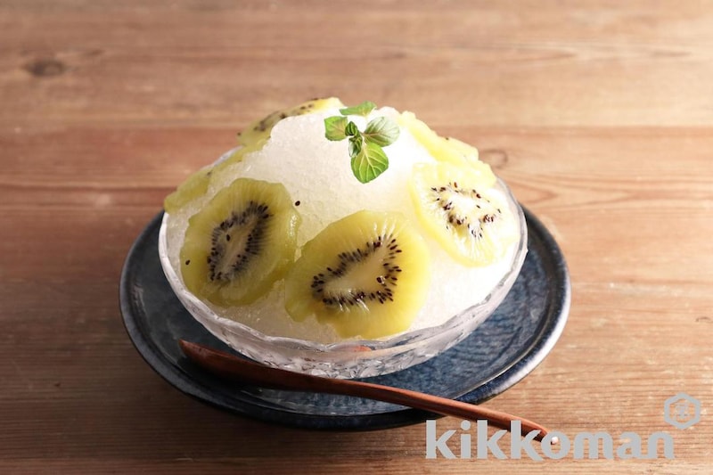 レンジでつくる キウイのみりんコンポート かき氷アレンジ
