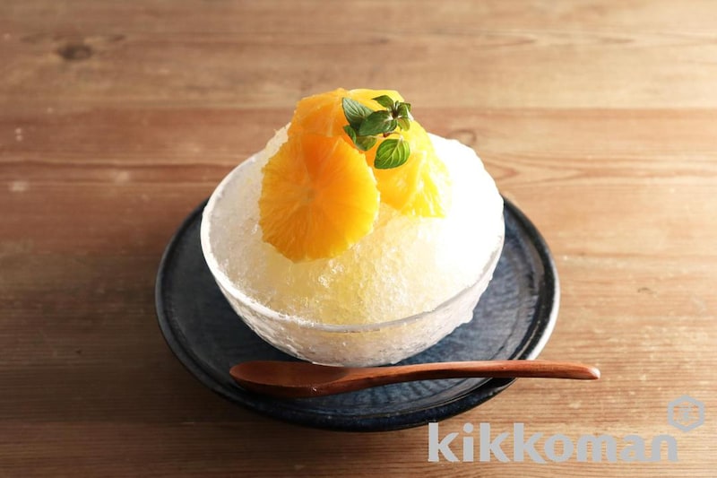 レンジでつくる オレンジのみりんコンポート かき氷アレンジ