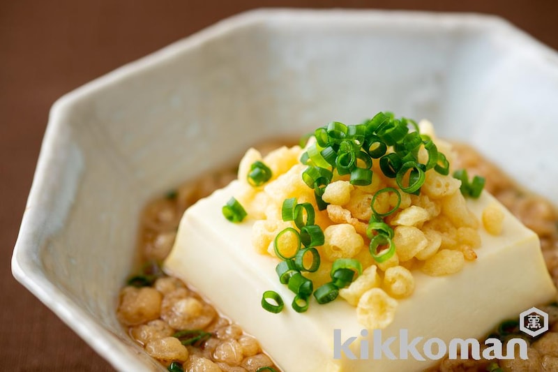 レンジで簡単!揚げだし風豆腐【天かすとつゆで人気の味・おつまみにも】