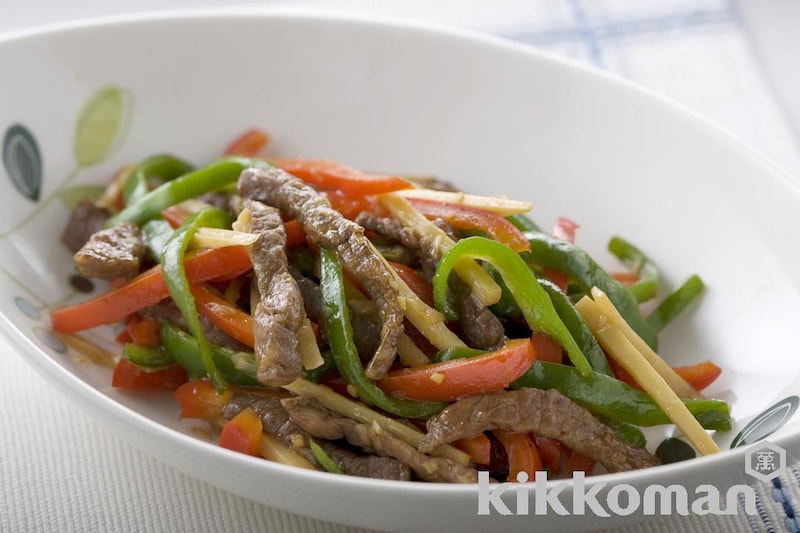 彩り青椒肉絲(牛肉とピーマンの細切り炒め)