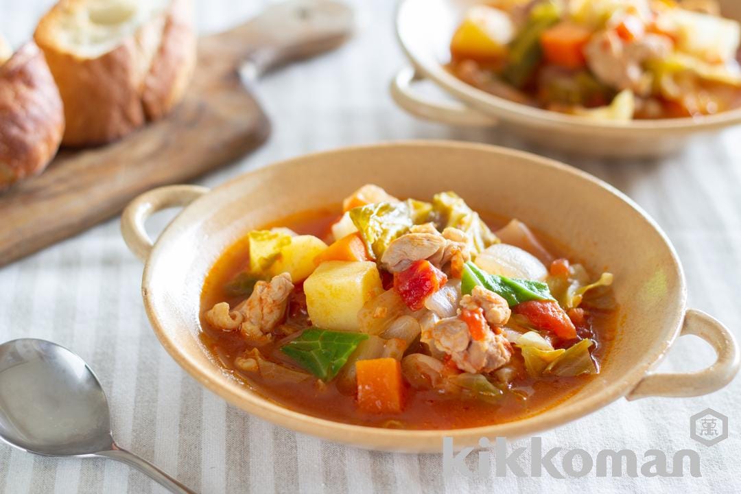 ごろごろ野菜のチキンミネストローネ