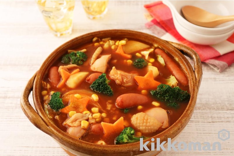 子ども喜ぶ!つぶつぶ野菜カレー鍋(食物繊維リッチ スムージー使用)