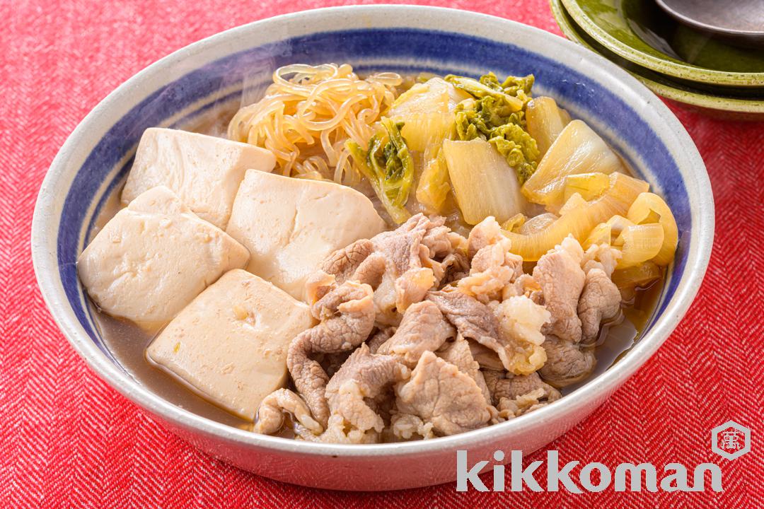 豚こまと白菜の肉豆腐【甘辛味の定番人気メニュー】