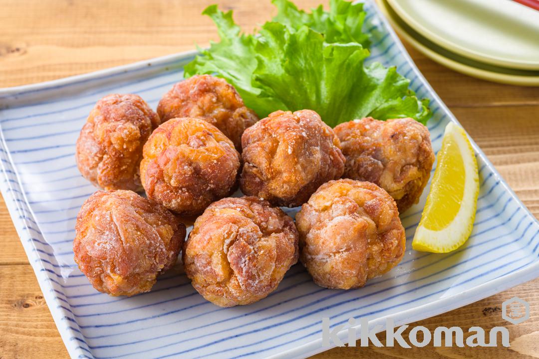 丸めて簡単！豚こま肉のから揚げ【にんにくしょうゆの人気味】