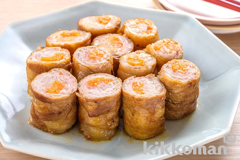 彩り華やか!豚肉の紅白巻き