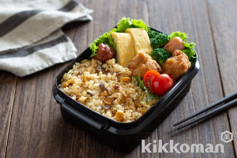 牛ガーリック飯でボリューム弁当(うちのごはん使用)