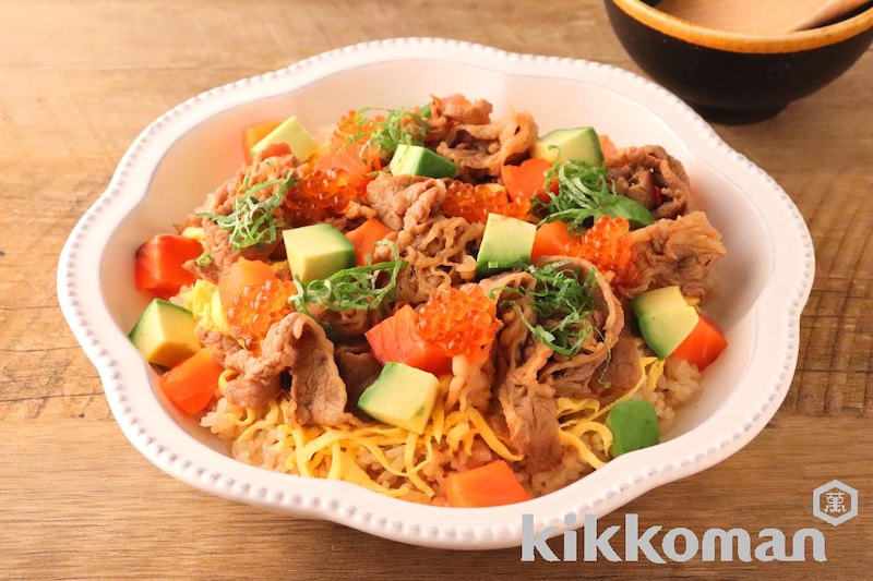 ごちそう!すき焼き海鮮ちらしずし(すき焼きのたれ使用)