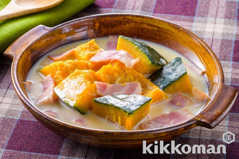 かぼちゃとベーコンのだしミルク煮