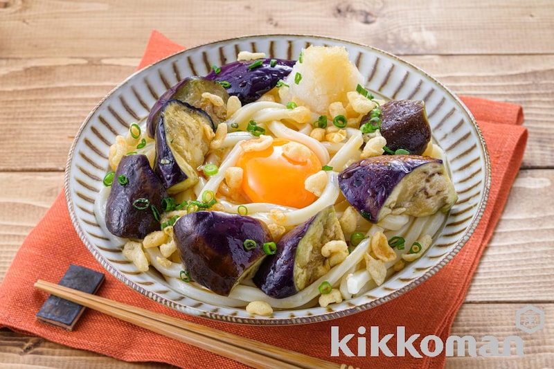 レンジで!なす天ぶっかけおろしうどん(山本ゆりさん)(削りたてかつお節香るだししょうゆ使用)