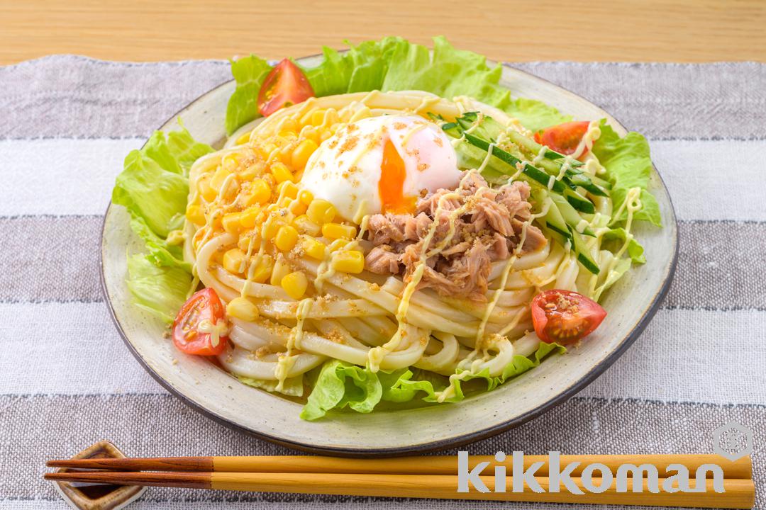 レンジで!コーンとツナのだしたまぶっかけゴマサラダうどん(山本ゆりさん)(あまうまいだししょうゆ使用)