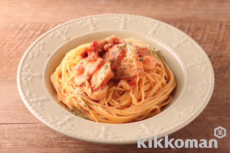 コク旨トマトチキンのスパゲッティ(うちのごはん使用)