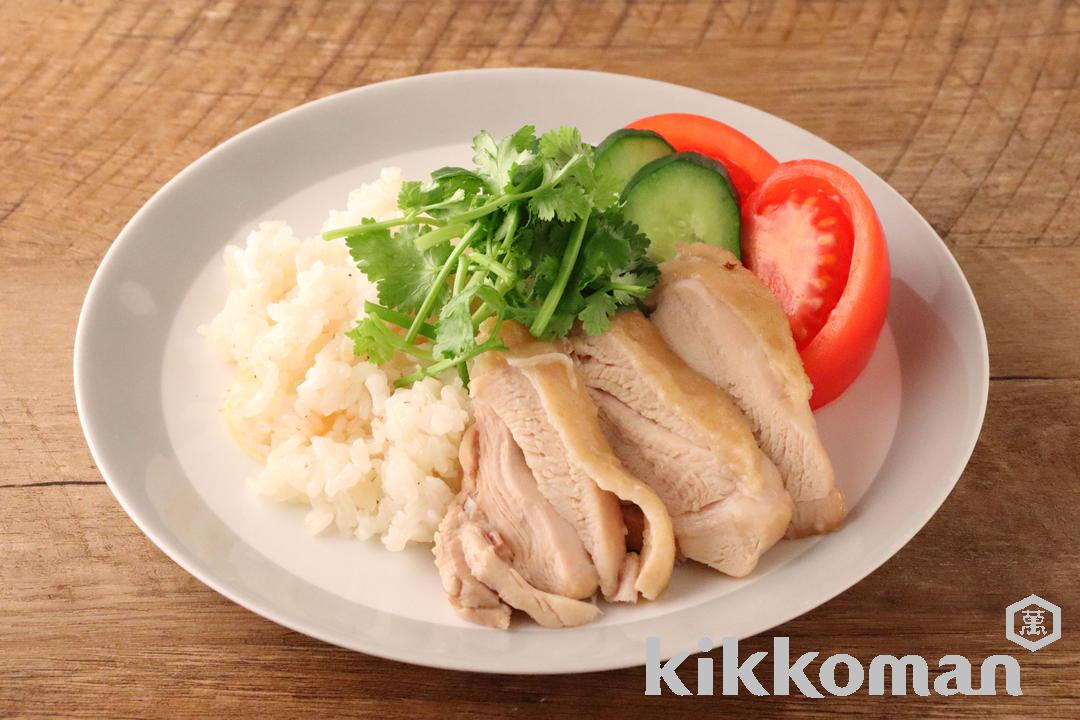 炊飯器で簡単！塩だれでおいしい海南風チキンライス（わが家は焼肉屋さん使用）