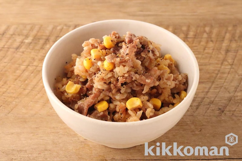 炊飯器でビーフペッパーバターライス