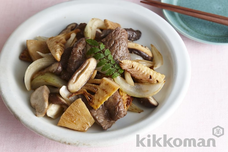 しぼ生で楽しむ!たけのこと牛肉の香味しょうゆ炒め