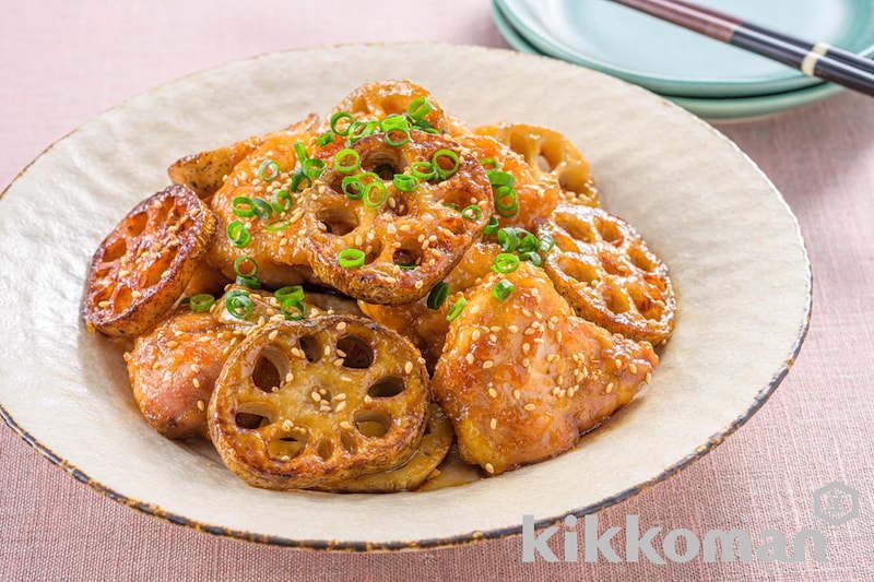 皮つきれんこんと鶏肉の甘辛がらめ
