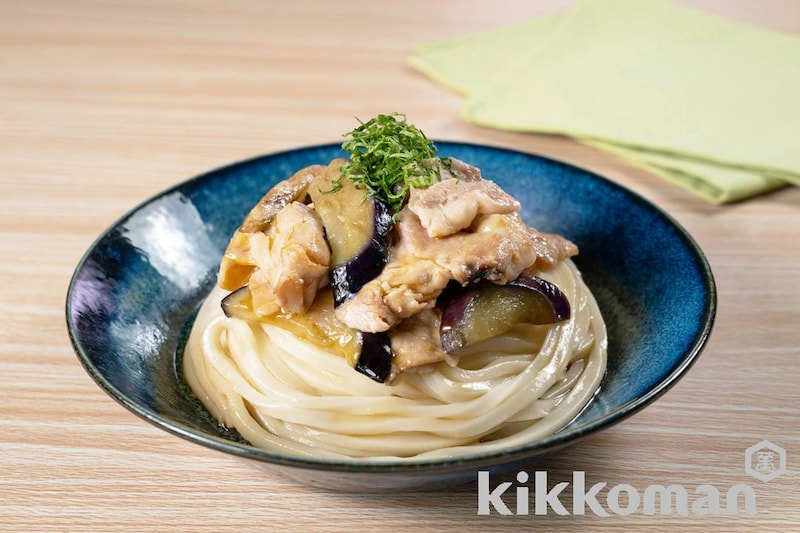 レンジで簡単!豚なす青じそのやみつきまぜうどん