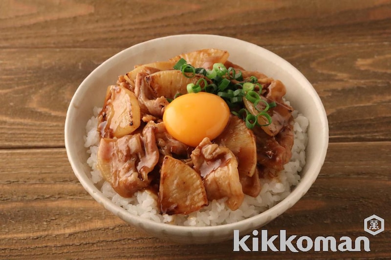 豚こま大根のてりたま丼(うちのごはん使用)
