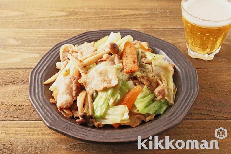 豚肉とキャベツのだしバタ炒め