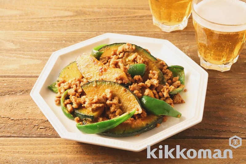 焼きかぼちゃのめんみカレーマヨ炒め