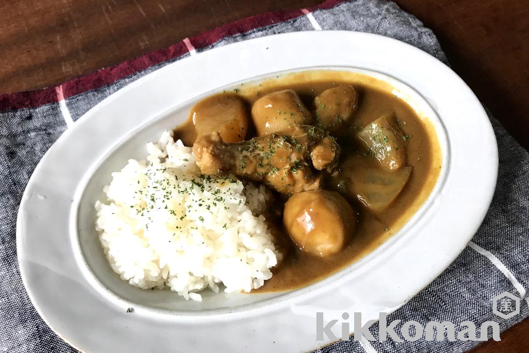 手羽元と里芋の濃いだしおでん　リメイク豆乳カレー（山本ゆりさん）