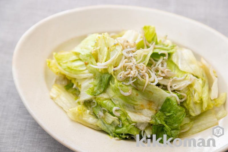 レタスのしぼ生漬け しらすのせ【味つけは生しょうゆだけ】