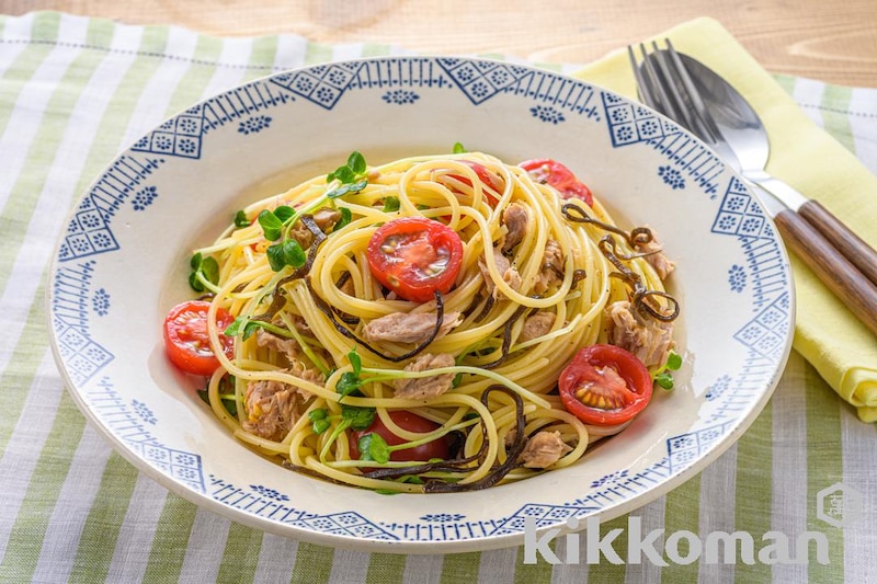 混ぜるだけ簡単!塩昆布とツナのパスタ