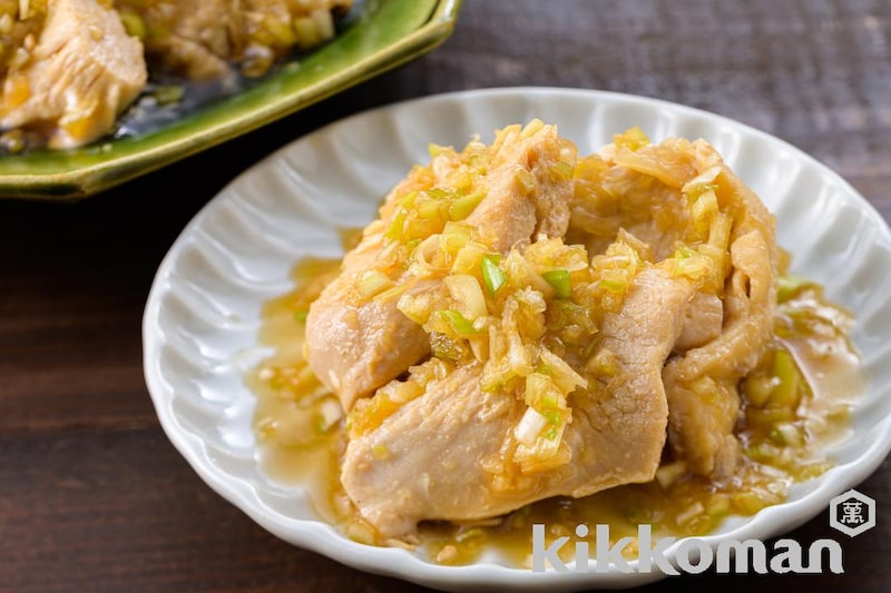 鶏むね肉の濃いだし薬味漬け【本つゆ(めんつゆ)使用】