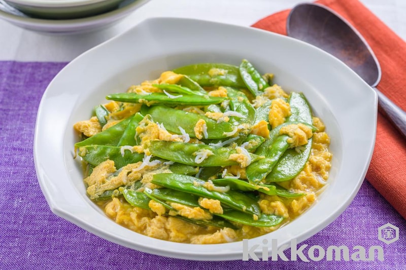 さやえんどう(絹さや)の卵とじ(ゆる減塩レシピ)