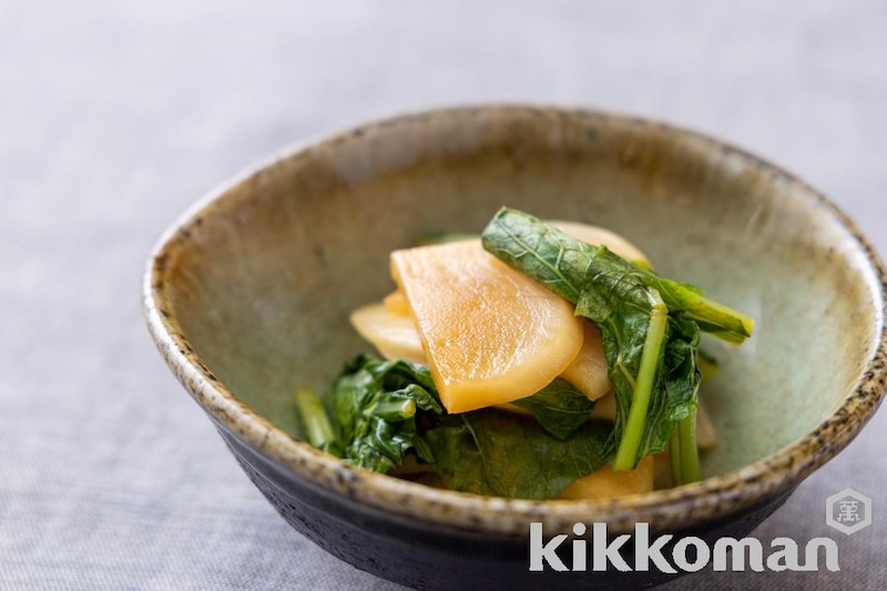 かぶとかぶの葉のしぼ生漬け【味つけは生しょうゆだけ】