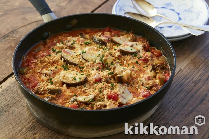 なすのミートソースドリア【フライパンだけで簡単!合いびき肉でお手軽】